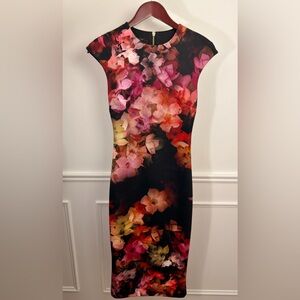 Ted Baker Floral Midi Scuba Dress
